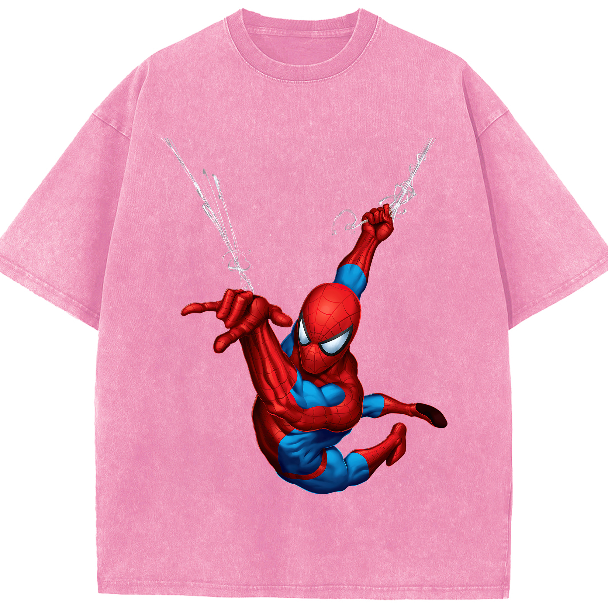 （画像用） Spider Man スパイダーマン 綿100% ヴィンテージ風 半袖Tシャツ（フロントプリント）